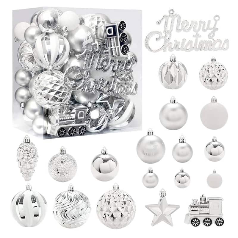 65 Pcs Christmas Decoration Ball Ornaments Set for Holiday Party Wedding - N/A