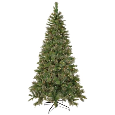 6.5' Kingston Cashmere Pine Artificial Christmas Tree, Clear Lights - 6.5 Foot