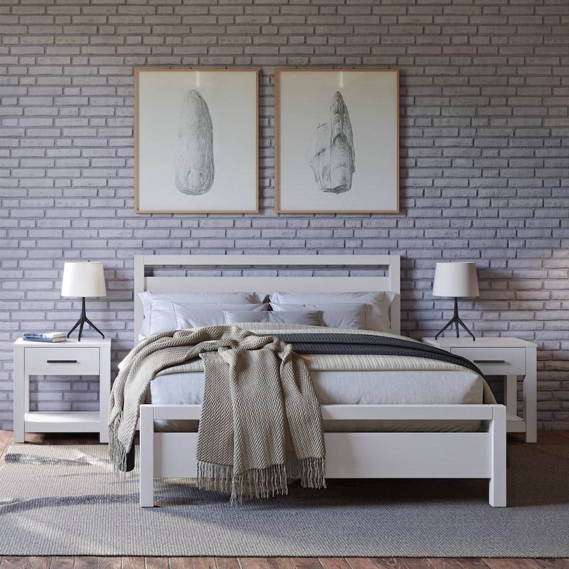 Grain Wood Furniture Solid Wood Loft Platform Bed