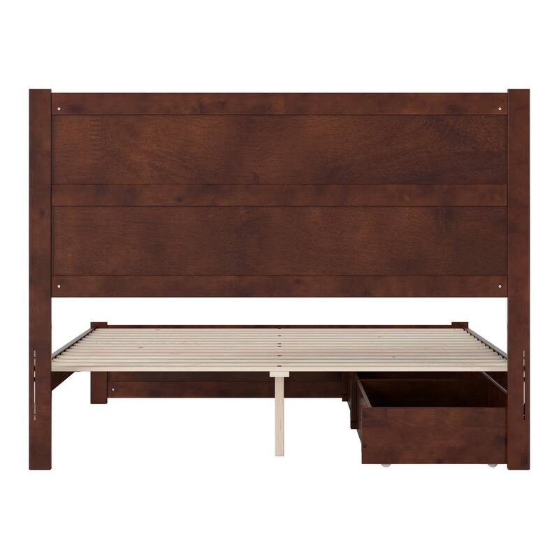 Aveline Wood Platform Bed with Matching Footboard & Storage Drawers