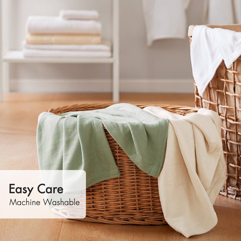 Chelsea Square Rayon from Bamboo Cooling Cotton Lightweight Blanket for Summer Spring