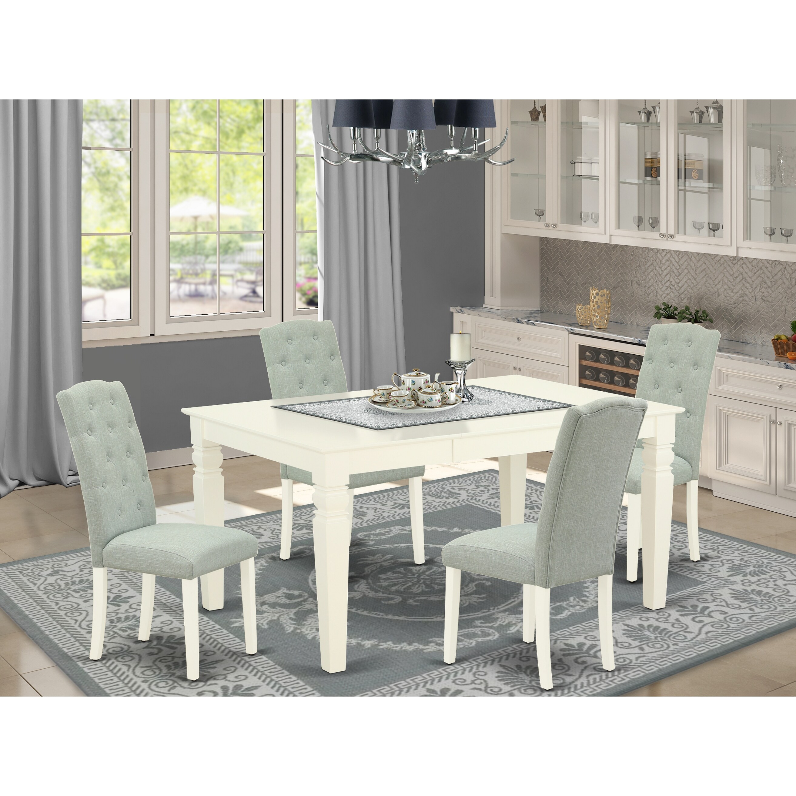 baby blue dining chairs