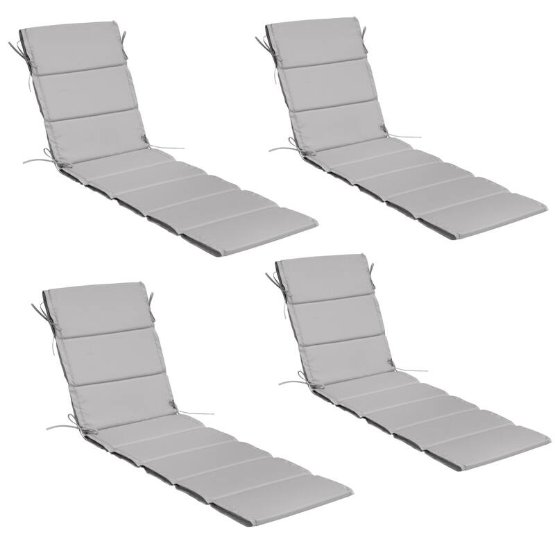 VredHom Outdoor Patio Chaise Lounge Rollable Cushion Lounger Pad - Grey - 4PC