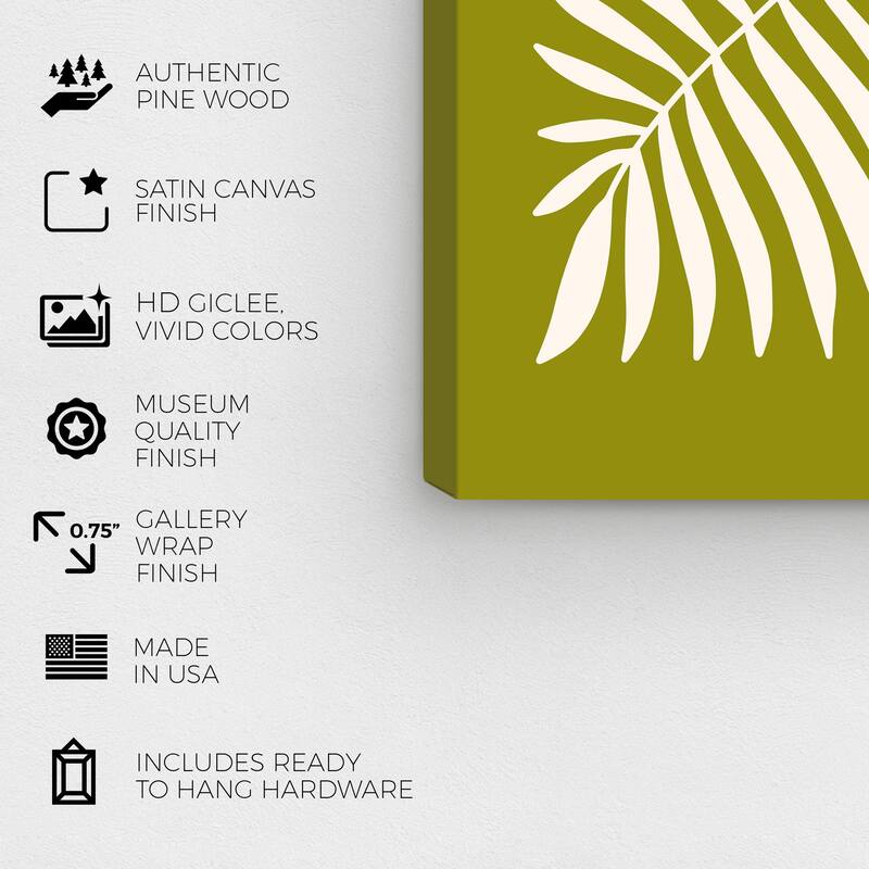 Wynwood Studio Canvas Floral and Botanical Fern like an Algae Green Modern & Contemporary Wall Art Canvas Print