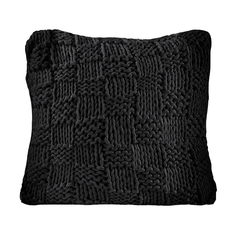 HiEnd Accents Chess Hand Knit Euro Sham, 27"x27"