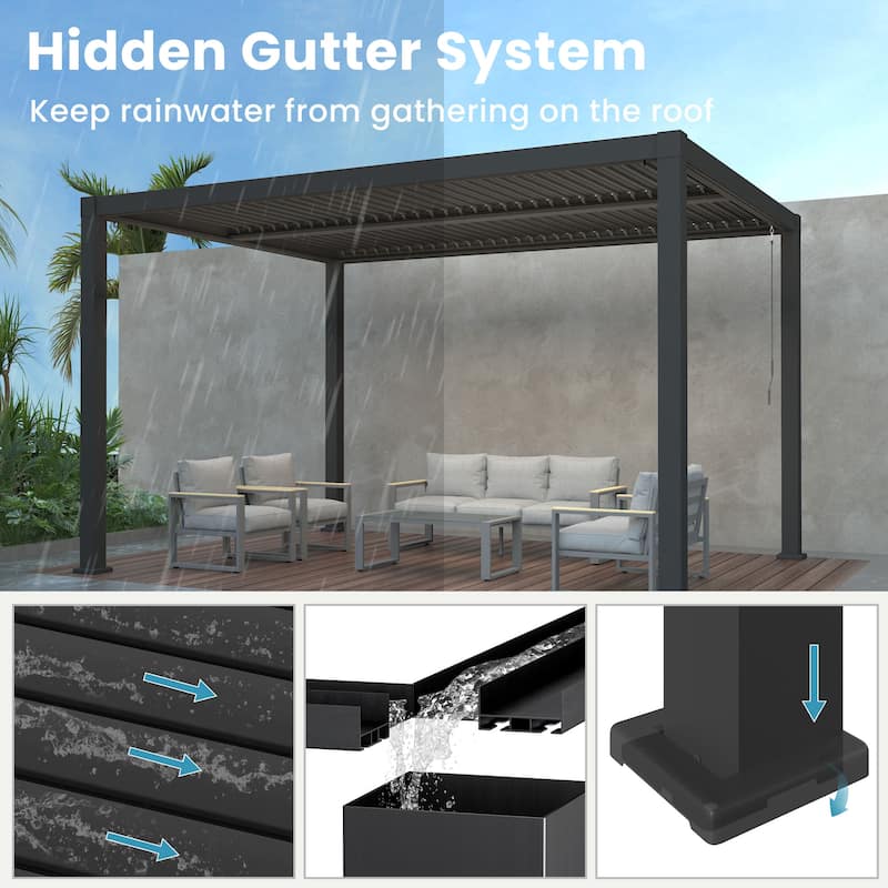 Aluminum Outdoor Pergola with Independent Louvered