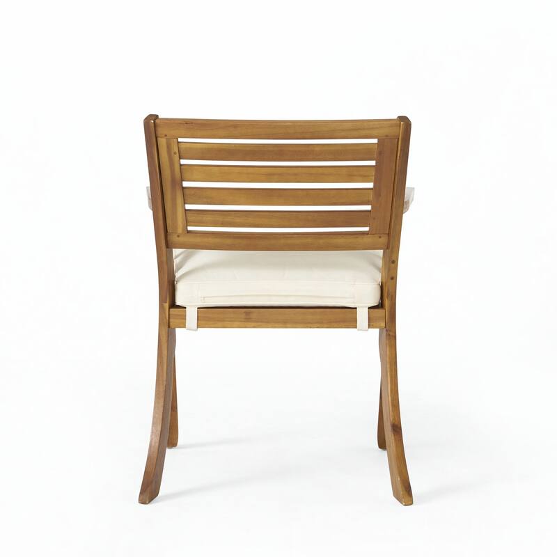 Outdoor 5 Piece Wood Dining Set With Cushions