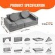 preview thumbnail 7 of 8, Pure Grey Velvet Modular Kids Sofa with Safe Zippers and 30 Combos - 53.1“L x 26.4” W x 18.5” H