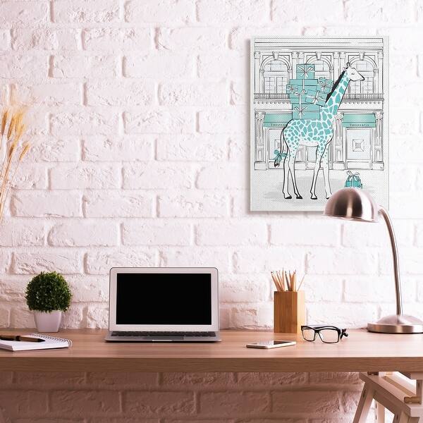 Stupell Industries Giraffe With Stacked Gift Boxes Designer Brand Canvas Wall Art Overstock 32318333