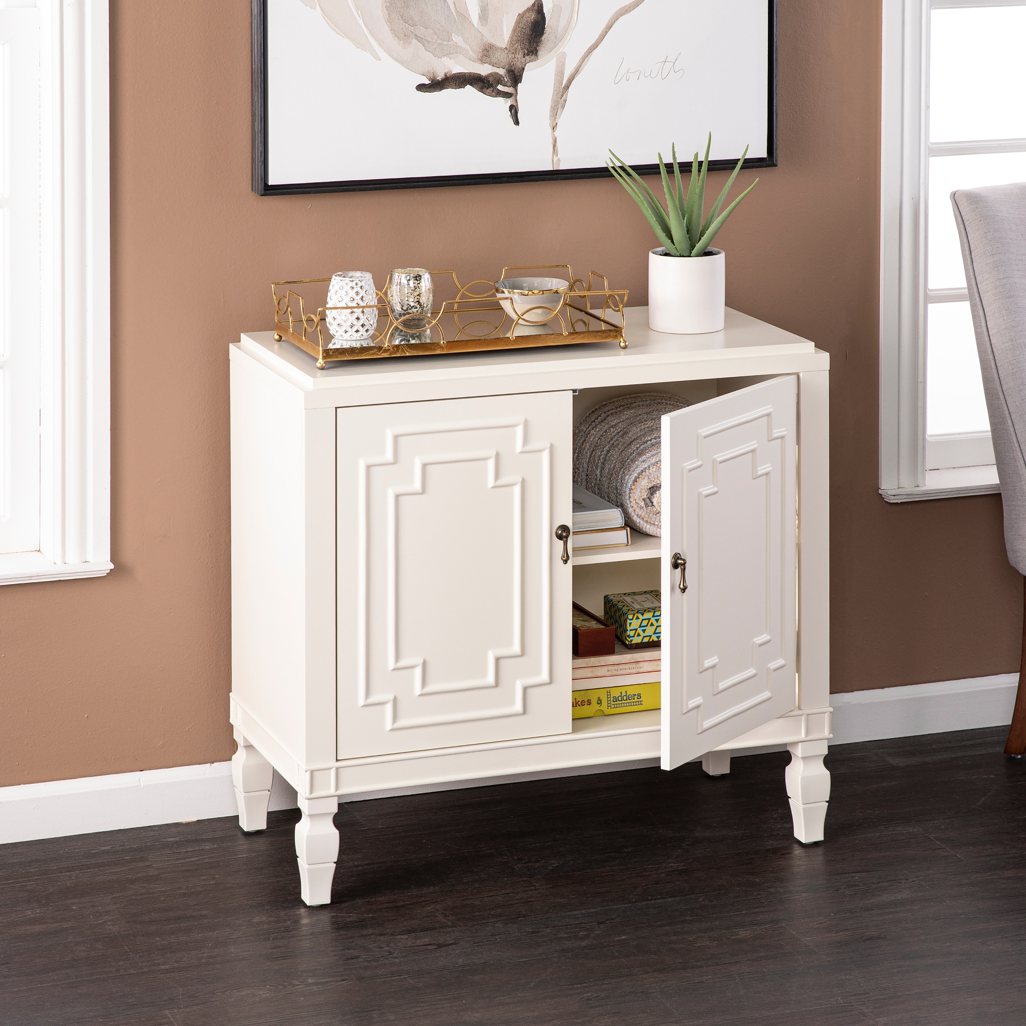 Copper grove taborley transitional white wood accent cabinet hotsell