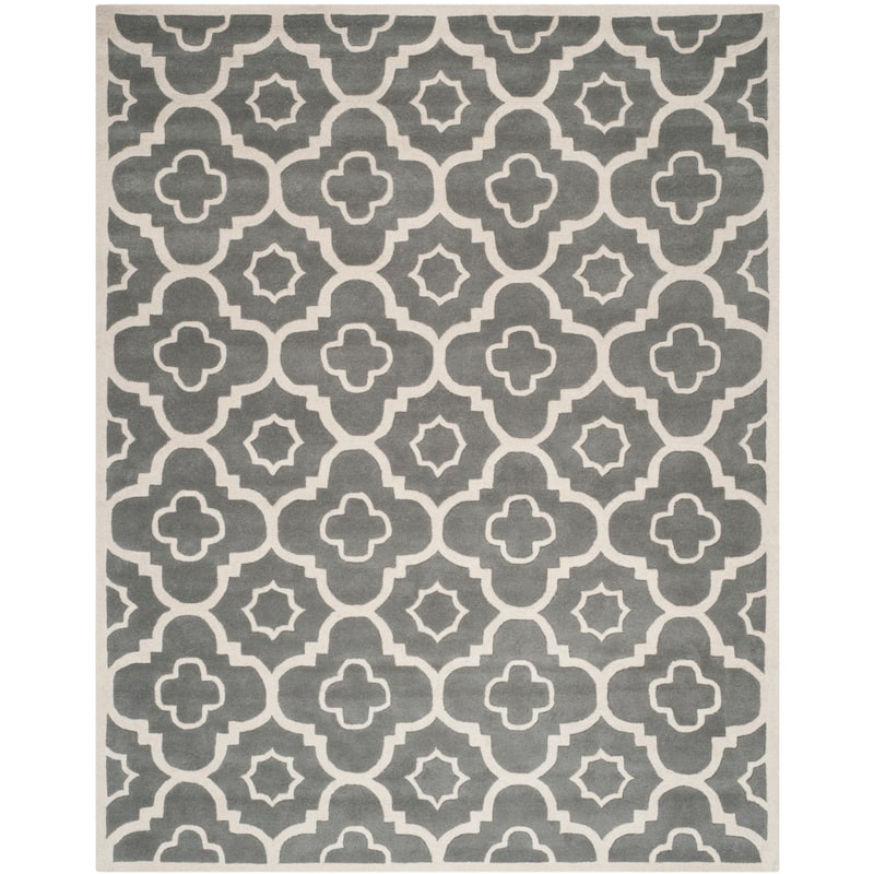 SAFAVIEH Handmade Chatham Franziska Modern Wool Rug - 8' x 10' - Dark Grey/Ivory