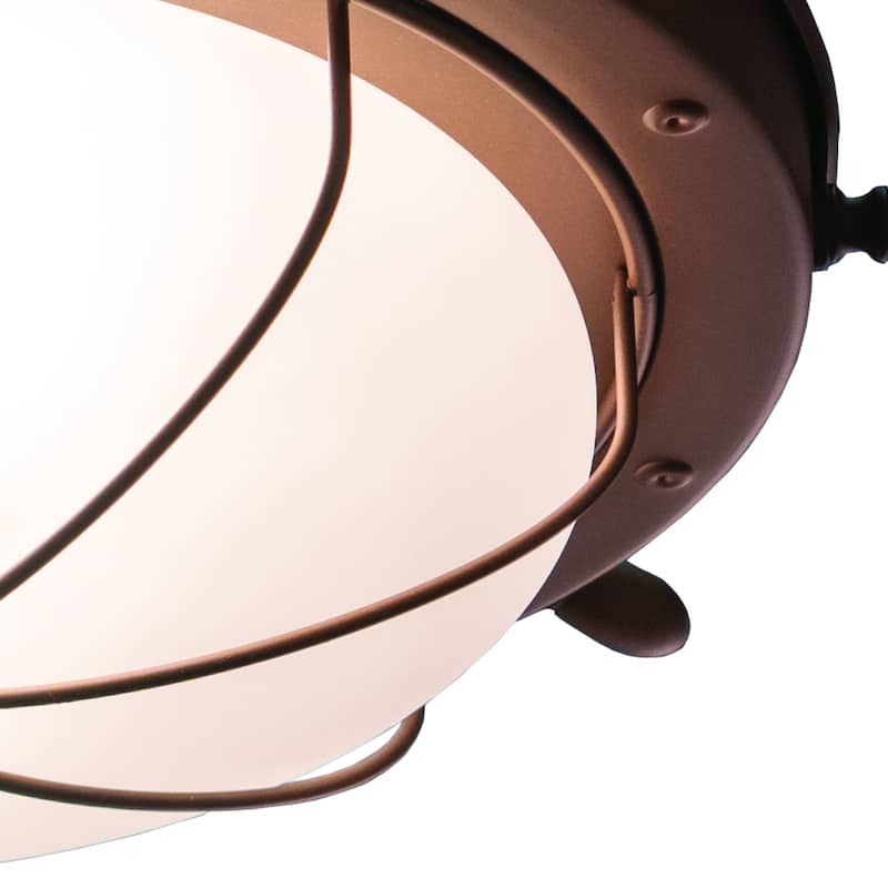 Orleans Coastal Ship Wheel Indoor Outdoor Ceiling Light White Glass - 15-in W x 5-in H x 15-in D