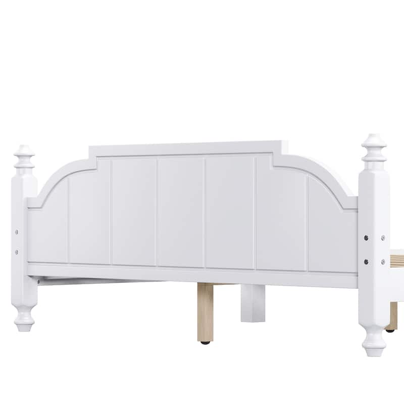 Queen Platform Bed Frame with Vintage Headboard