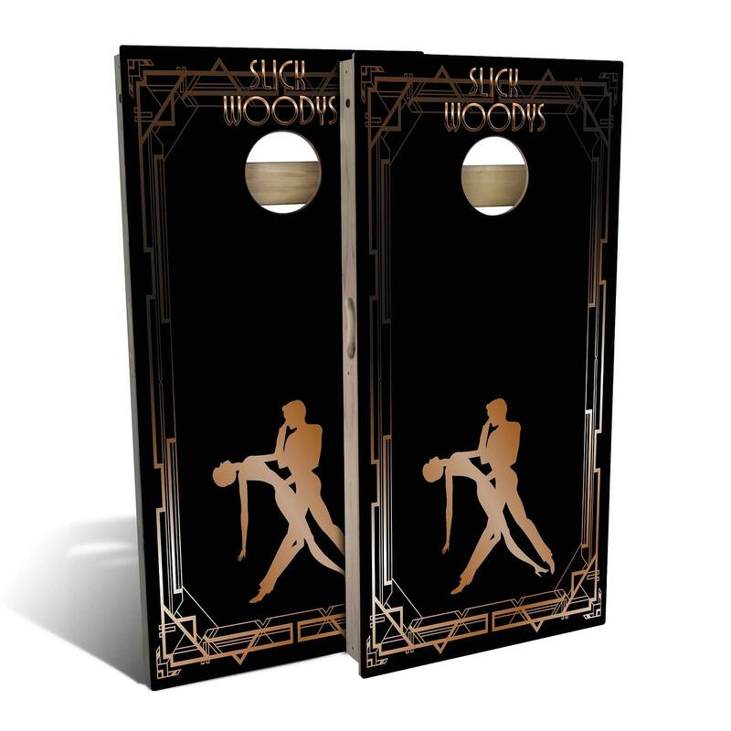 20s Dancing Outdoor Cornhole Board Set - Backyard 2x4 - Include Case + Hole Lights