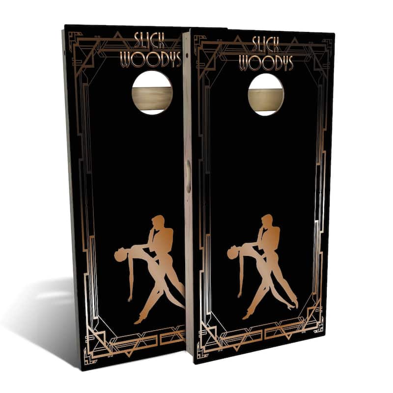20s Dancing Outdoor Cornhole Board Set - Backyard 2x4 - Include ALL Accessories