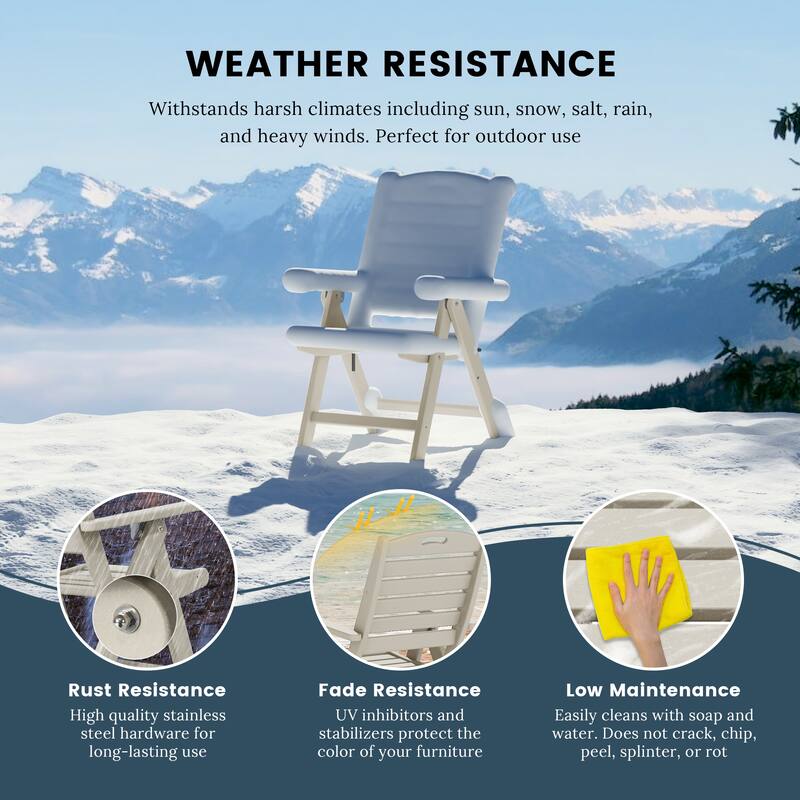 Coastline Patio Folding Highback Dining Chair Set of 2