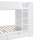 preview thumbnail 24 of 24, Full over Full Size Bunk Bed with Stairs and Guardrail, Storage Captains Bed with Pull-out Drawers and Bookcase Cabinet Frame