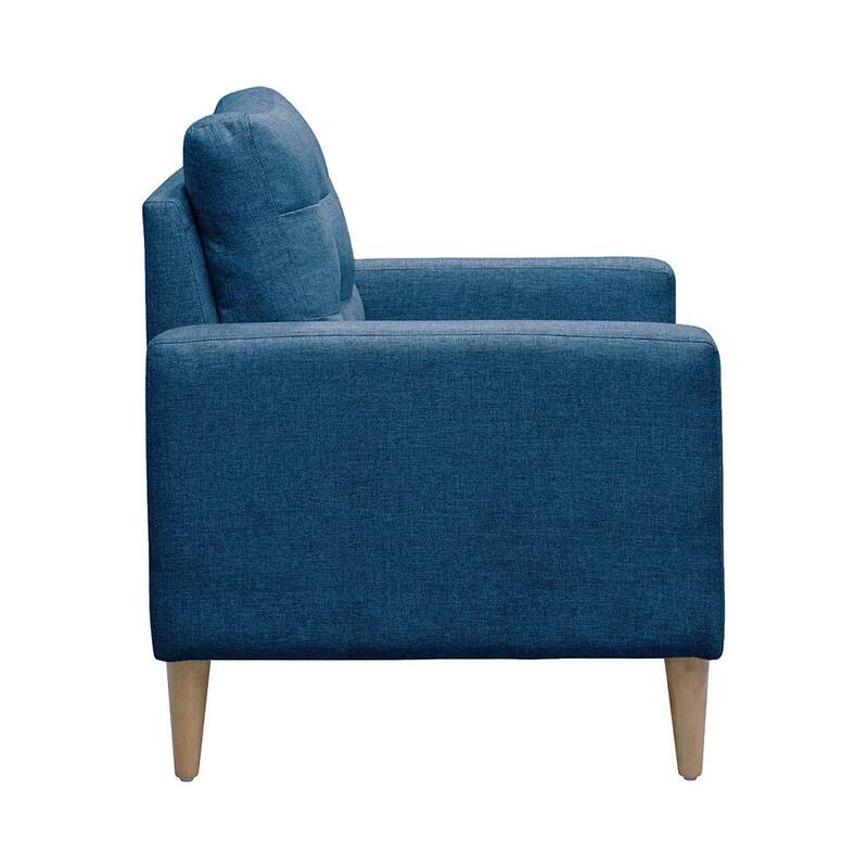 Upholstered Accent Chair with Tufted Back and Solid Wood Legs