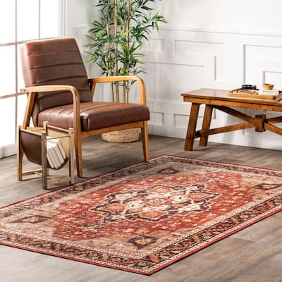 Nuloom Hera Medallion SplashGuard Machine Washable Area Rug