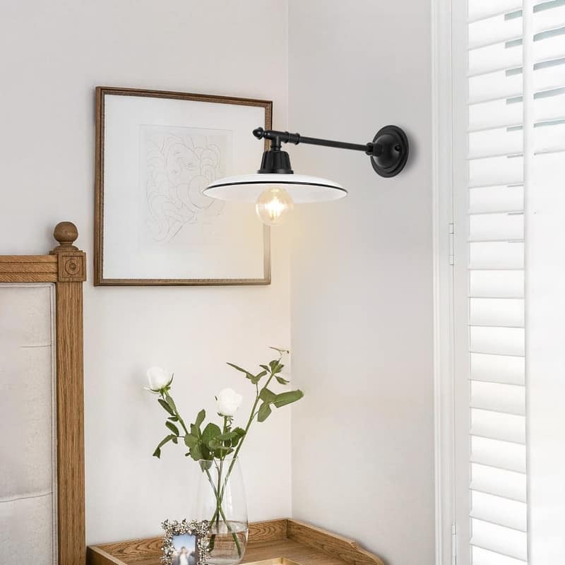 1 Light led light white/Black wall light metal light bulb - N/A