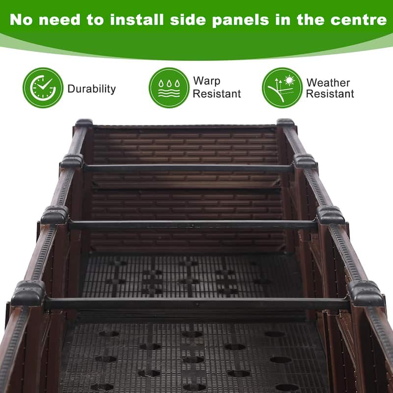 31.5x31.5x19.6in Raised Garden Beds,Polypropylene Planter Boxes,Garden Box with Drain Outlet,Heat and Frost Resistance Planters