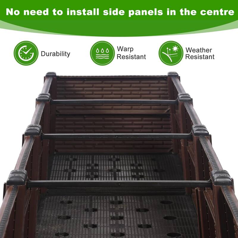 47.2x15.7x19.6in Raised Garden Beds,Polypropylene Planter Boxes,Garden Box with Drain Outlet,Heat and Frost Resistance Planters