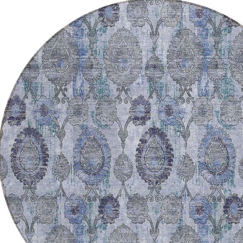 HomeRoots Damask Transitional Rectangle Outdoor Rug