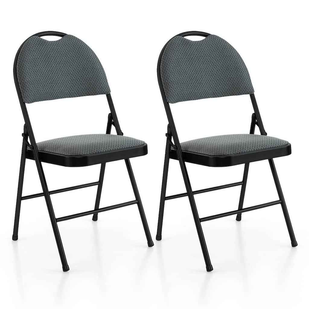 Costway 2 Pack Folding Chairs Portable Padded Office Kitchen Dining - See Details