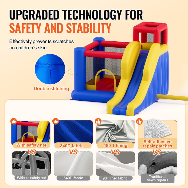 Inflatable Bounce House Family Backyard Bouncy Castle, for Kid Ages
