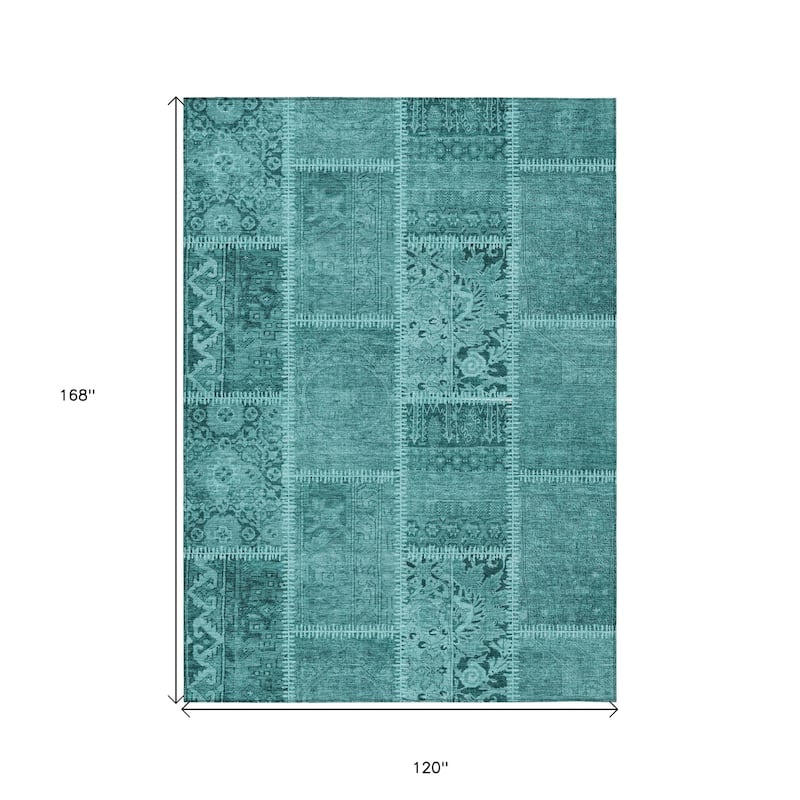 HomeRoots Patchwork Transitional Rectangle Outdoor Rug