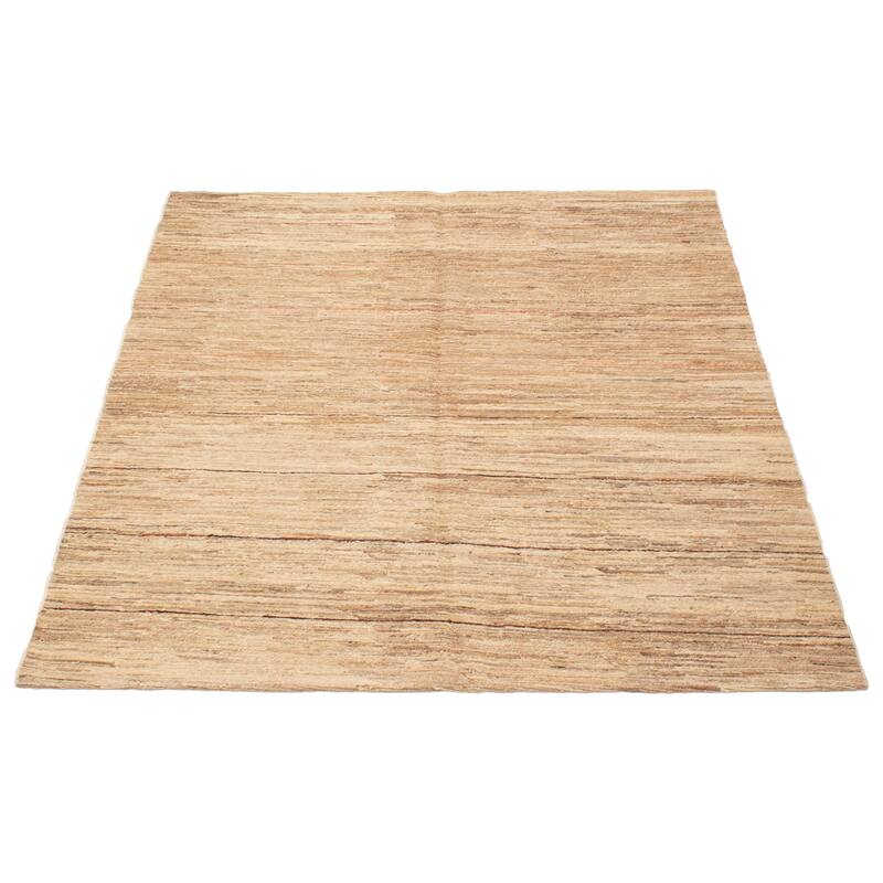 ECARPETGALLERY Flat-Weave Natural Tan Wool Tapestry Kilim - 5'9 x 6'4