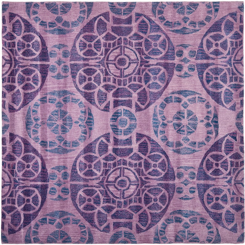 SAFAVIEH Handmade Wyndham Dinie Modern Wool Rug - 7' Square - Purple