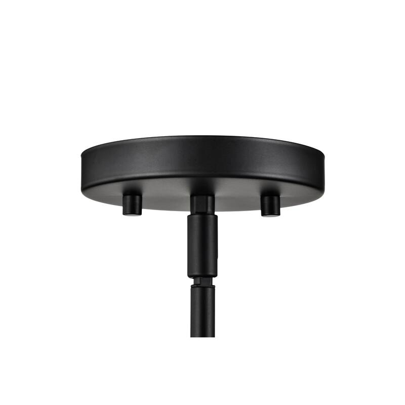 Grayson Large Pendant Matte Black Finish Clear Ribbed Glass - Matte Black