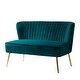 preview thumbnail 45 of 113, Monica Mid-century Channel Tufted Upholstered Loveseat TEAL