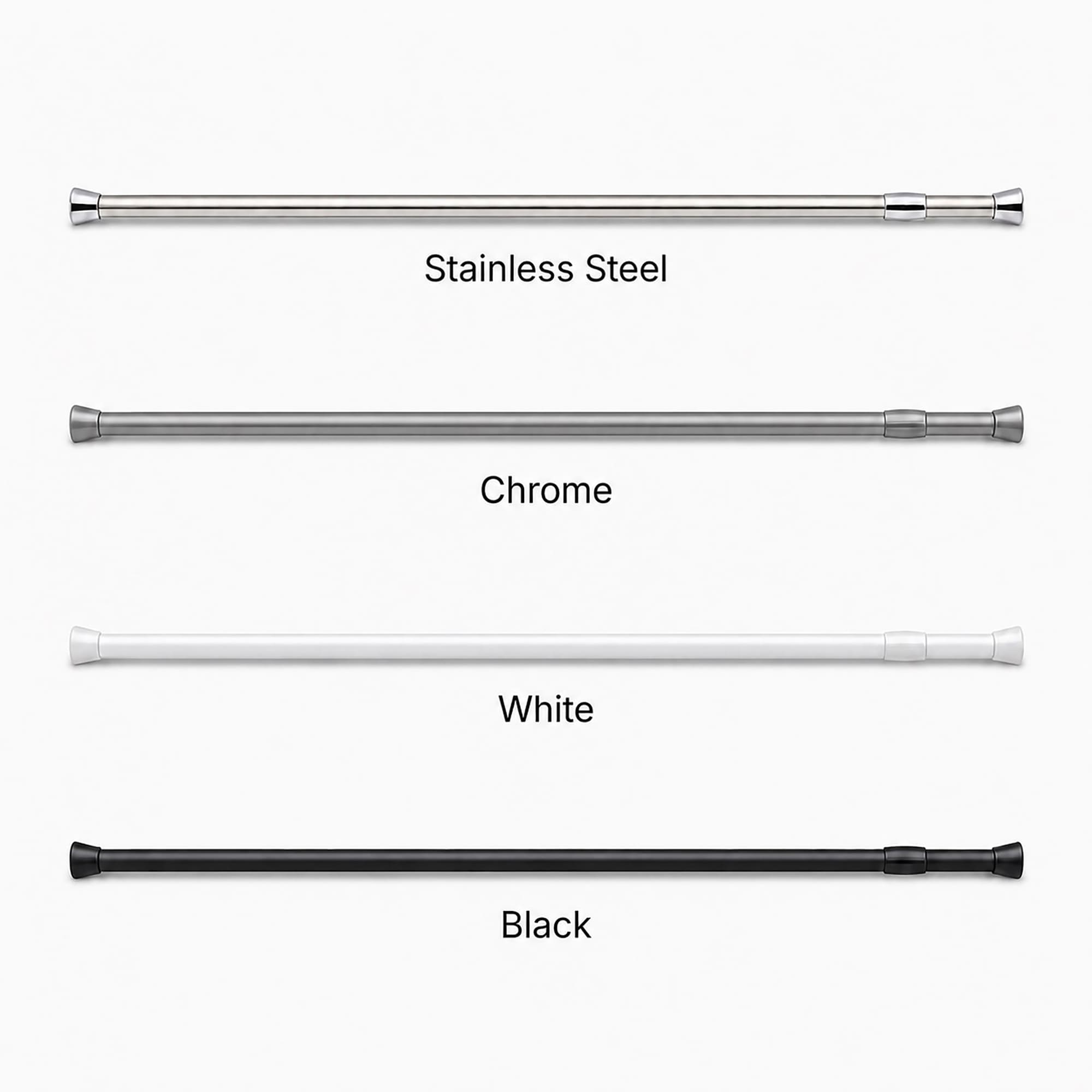Evideco Shower Curtain Adjustable Tension Rod From 28 to 47