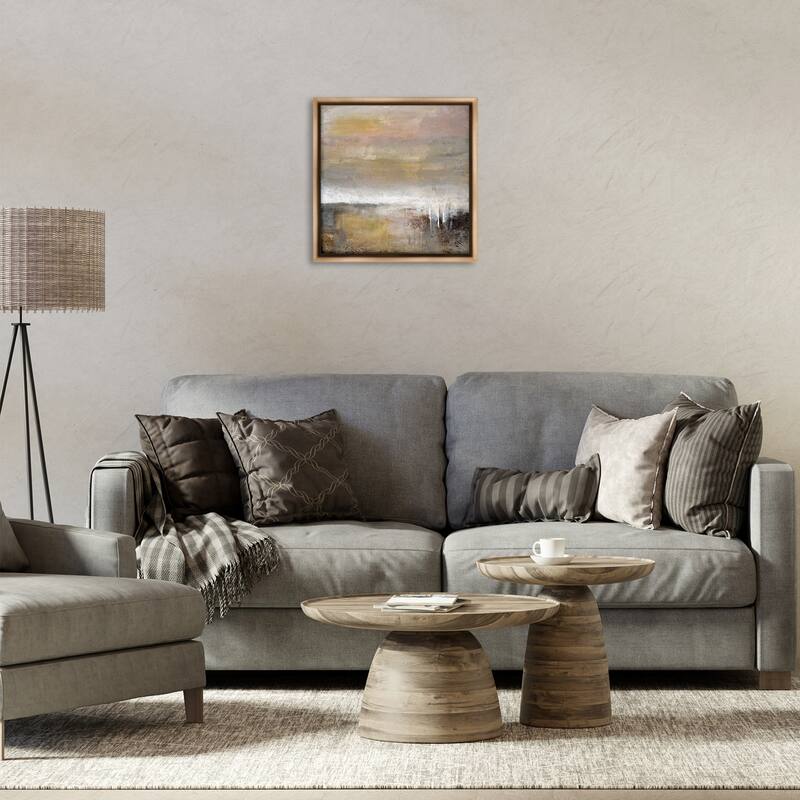 Stupell Neutral Earthy Abstract Landscape Framed Floater Canvas Wall Art Design By Karen Hale
