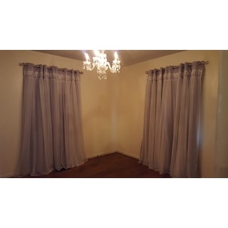 Shop Aurora Home Lace Overlay Room Darkening Grommet Top