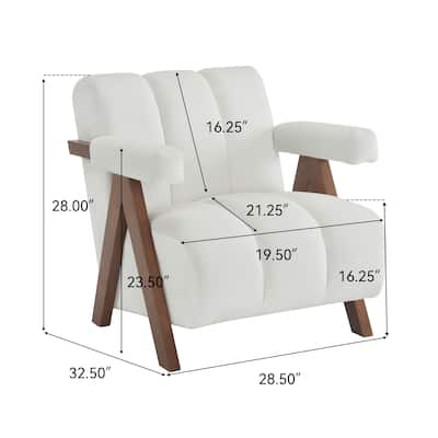 Velvet Fabric Accent Chair, Tufted Upholstered Lounge Armchair, Living Room Chairs with Inverted V-Shaped Legs
