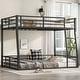 preview thumbnail 2 of 14, Metal Black Bunk Bed for Teens and Adults Full XL over Queen