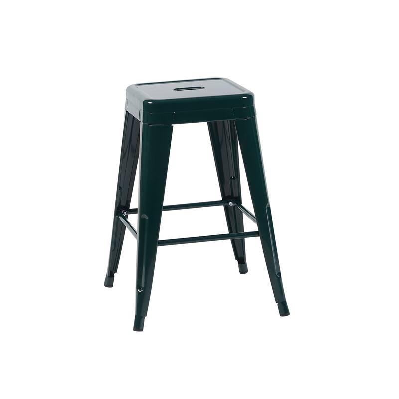 AC Pacific 24 Inch Industrial Stackable Metal Counter Stools Set of 4