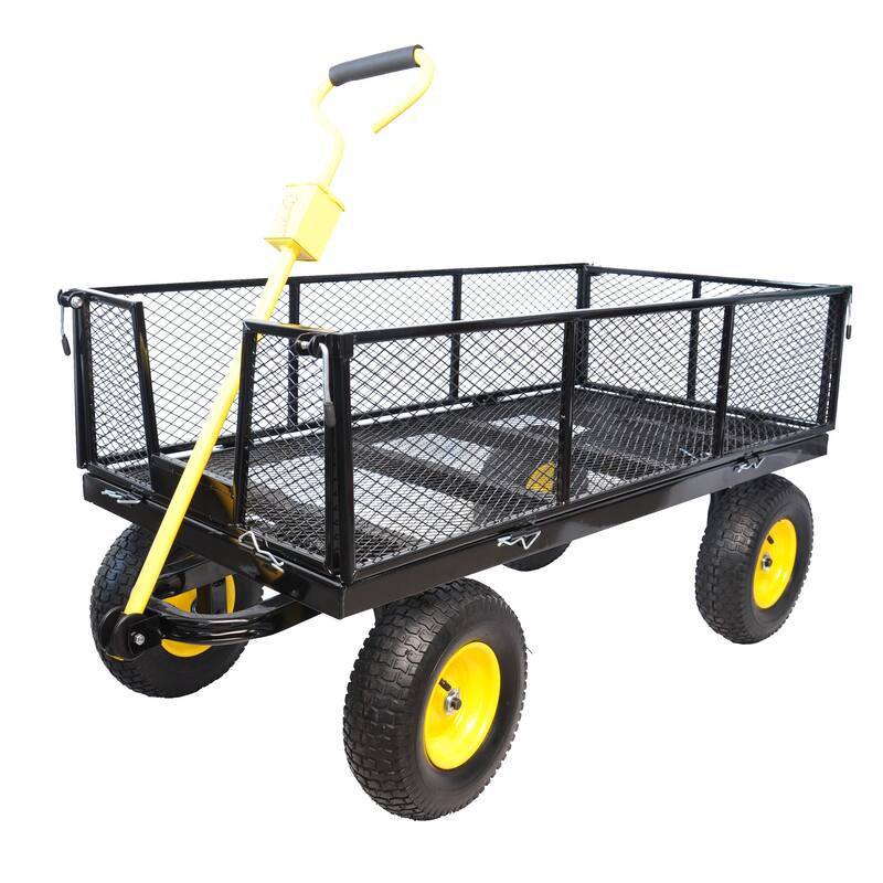 Anmytek Heavy Duty Steel Mesh Utility Wagon with Removable Sides 880 lbs Capacity Garden Cart