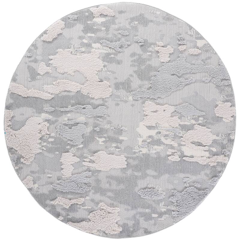SAFAVIEH Trends Lugenia Modern Abstract Rug - 6'7" Round - Ivory/Grey