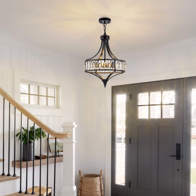 Starsky 4-Light Modern Crystal Drum Chandelier