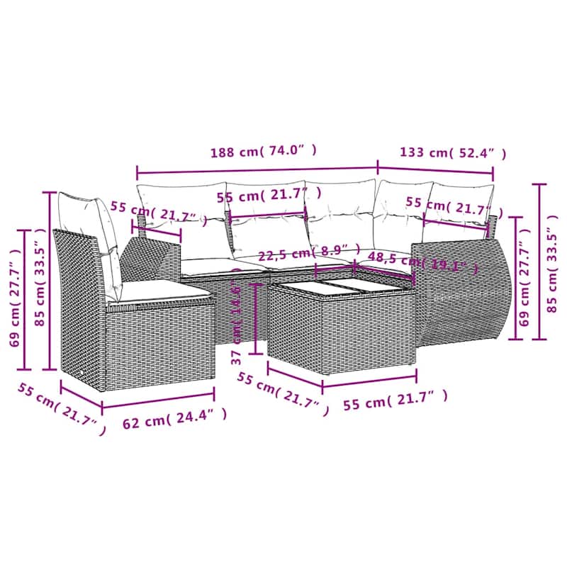 vidaXL Garden Sofa Set