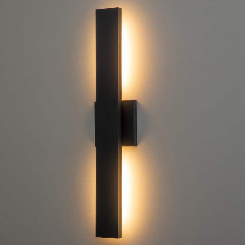 C Cattleya 2-Light Matte Black Aluminum LED Outdoor Wall Sconce