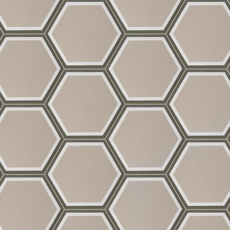 Merola Tile Cemento Hex Holland Channel 7-7/8" x 9" Cement Floor and Wall Tile
