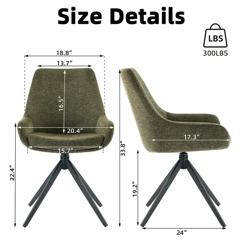 Swivel Dining Chairs,Mid Century Modern Dining Room Chairs with Metal Frame (one chair)