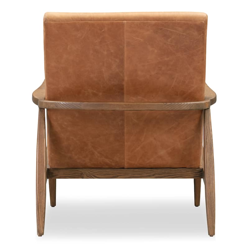 Poly & Bark Rowan Lounge Chair - Full Grain Genuine Italian Leather (Set of 2)