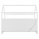 preview thumbnail 34 of 34, Kids Twin Floor Bed with Roof Frame and LED Light, Wooden House Bed with Bookshelf Storage and Guardrails