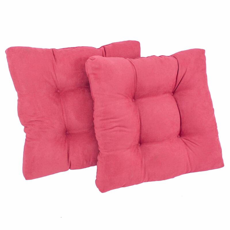 19-inch Square Microsuede Chair Cushion (Set of 1, 2, or 4) - 19 x 19 - Set of 2 - Bery Berry